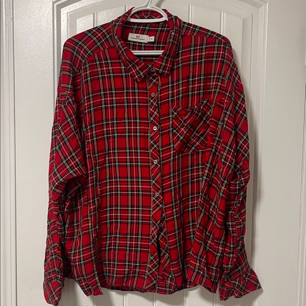 Vineyard Vines Red and Black Plaid Women’s Shirt